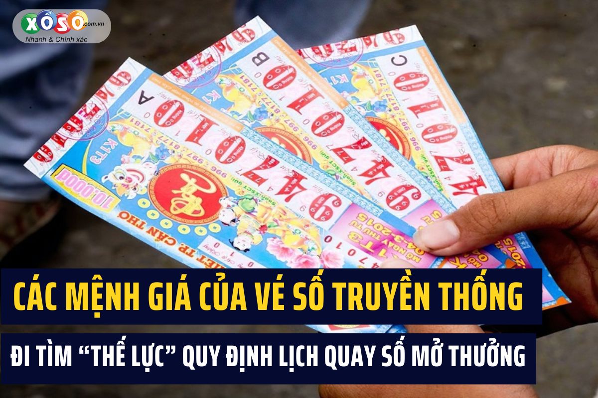 Các mệnh giá của vé số truyền thống Các mệnh giá của vé số truyền thống