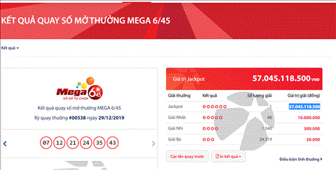 vietlott 29/12/2019 vietlott 29/12/2019