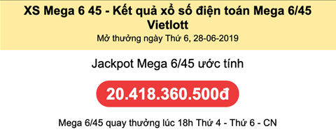 Ket qua XS mega 6-45 Thu 6 Ket qua XS mega 6-45 Thu 6