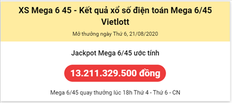 Thong ke Vietlott 21082020 - Phan tich Xo so Mega 645 Thu 6 hinh anh