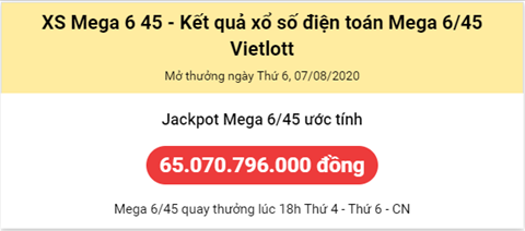 Thống kê Vietlott 07082020 - Phân tích Xổ số Mega 645 Thứ 6 hình ảnh Thong ke Vietlott 07082020 - Phan tich Xo so Mega 645 Thu 6 hinh anh